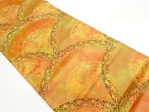 銀杏青海波に花唐草模様織出し袋帯